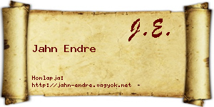 Jahn Endre névjegykártya